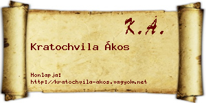 Kratochvila Ákos névjegykártya